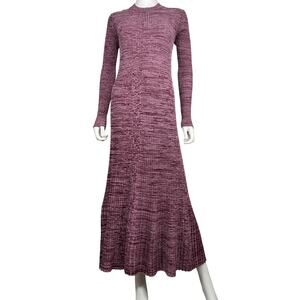 Cos Ribbed Multicolor Melange Midi Dress Size XS